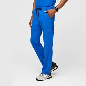 Figs Mens Cairo Cargo Scrub Pants, Size M, Nurse/Doctor Wear, Royal Blue